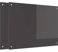 Crédence de cuisine 2 pcs Gris foncé 80 x 60 cm verre trempé