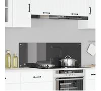vidaXL Dos de cuisine gris foncé 120 x 40 cm Verre trempé