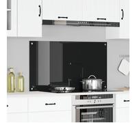 vidaXL Dos de cuisine noir 110 x 60 cm Verre trempé