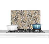 Credence Design - Guirlande végétale - Feuilles Fond de hotte 70x50 cm Credence aluminium Plaque inox de cuisine