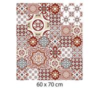 Crédence effet carreaux de ciment rouge REDMONKY adhésive autocollant sticker - Fond de hotte - 60 x 70 cm