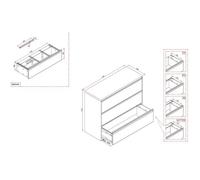 Crédence monobloc Pro G. 3 tiroirs L 120 cm - Gris RAL 7035