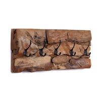 CREEDWOOD PORTEMANTEAU Mural Mara | 5 Crochets, Bois flotté, 50cm | Drift Portemanteau en Bois, Porte dentrée, Panneau de vestiaire, patère Naturelle