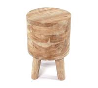 CREEDWOOD Tabouret Novi | Teck, 45x30 cm | Tabouret Rond en Teck, Tabouret en Bois, Tabouret pour Plantes, Petite Table dappoint, pour Fleurs, Tabouret dappoint