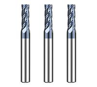 CREEYA 3 Pièces Fraise Carbure 5mm, 4 dents CNC Fraise en bout AlTiN Noir VHM Pour Métal Bois Acrylique Plastique