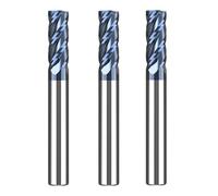 CREEYA 3 Pièces Fraise Carbure 6mm, 4 dents CNC Fraise en bout AlTiN Noir VHM Pour Métal Bois Acrylique Plastique