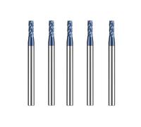 CREEYA 5 Pièces Fraise Carbure 3mm, 4 dents CNC Fraise en bout, AlTiN Noir Revêtement VHM Pour Métal Bois Acrylique Plastique