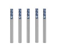 CREEYA 5 Pièces Fraise Carbure, 4 dents/4 tranchants, AlTiN Noir Revêtement, VHM fraise en bout, Pour Métal, Bois, Acrylique, Plastique (4mm)
