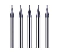CREEYA 5 Pièces Fraise Carbure millimètre, 4 dents Fraises CNC, HRC 55, AlTiN Noir Revêtement CNC Fraise en bout, VHM pour Acier Métal Bois Acrylique Plastique
