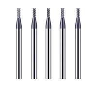 CREEYA Fraise Carbure 2mm, 4 Dents/Tranchants, HRC 55, AlTiN Noir Revêtement CNC Fraise en Bout, VHM Pour Acier Métal Bois Acrylique Plastique
