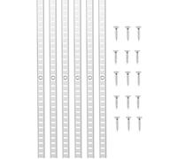 VEVOR Crémaillère d'Étagère, 1846 mm, Rail d'Étagères Mural à Perforation Simple, Lot de 20, Rails Réglables Robustes Acier avec Vis, Facile à Installer, pour Étagères de Rangement, Armoires, Placards