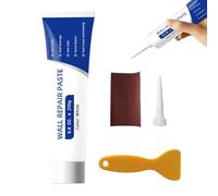 Crème de réparation murale - Pâte de réparation | Enduit mural blanc avec spatule, grattoir & papier de verre, Mastic imperméable & à séchage rapide pour fissures, trous & rayures - Kit 250g
