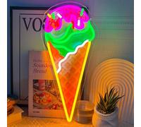 Crème glacée Impression UV LED Signe de néon Acrylique Illuminer Art Décor mural pour Homme Grotte Boutique Pub Bistro Party Bar Magasins Chambre à coucher Décorations Maison Vacances