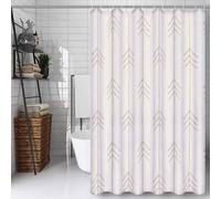 Crème Rideau Douche 120x150cm Rideau de Douche Doubler Shower Curtain - Impression Polyester Tissu - avec 12 Crochets - Tissu Lavable en Machine - Imperméable - pour Salle de Bain - Hôtel D#900