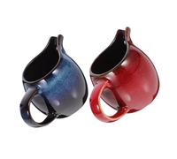 Crémier en Céramique avec Poignée et Bec Verseur, Lot de 2, Petit | Adapté au Café Sauces, Format Compact, Facile à Verser, Pratique en Déplacement