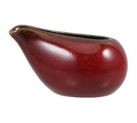 Crémier en Céramique Rouge 100ml Bec Verseur, Design Classique | Surface Lisse et Élégante, Format Réutilisable Peu Encombrant, pour Buffet, Station Café, Jus Individuels ou Gaufres