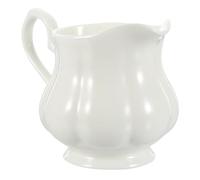 Crémier Poignée en Céramique Blanche 180ml, Style Britannique | Récipient à Sauce Simple et Pratique, pour Crème, Lait, Dressings, Usage Chaud ou Tiède