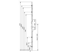 Crémone à larder EUROPA axe 50mm 2 galets carré 7 longueur 2150mm - FERCO - 6-33166-03-0-1