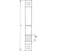 Crémone avec évidement, largeur 2000mm, épaisseur 10mm, STA, galv. clair DENI