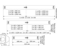 Iseo Serrure en applique 2 points Styl'Barr CAVERS 2,30 m alu satiné pour cylindre profilé