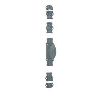 Crémone rustique RY16 série légère pour tringle 16x5mm apprêt gris/bouton standard noir - JARDINIER MASSARD - J041362-1