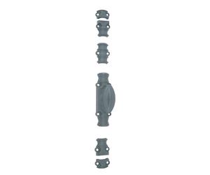 Crémone rustique RY16 série légère pour tringle 16x5mm apprêt gris/bouton standard noir - JARDINIER MASSARD - J041362-1