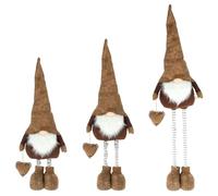 CREOLOGIC Figurine Lutin XXL 130 cm - Pieds Télescopiques - Décoration de Noël - Nordique Décoratif - Gnome Marron