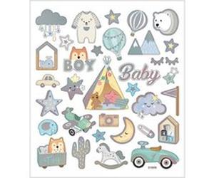 Creotime feuille d'autocollants bébé garçon 16,5 x 15 cm 32 pièces G