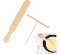 Crêpes en Bois Spatule,Kit Crêpes en Bois,Distributeur de Pâte à Crepiere,Outil pour Étaler les Crepe,Crepiere Râteau,Etaleur Bois