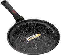 Crêpière INOXIBAR Ø 26 cm, Anti-adhésive Greblon C2, Tous Feux dont Induction, Effet Pierre, Manche Soft Touch, Noir