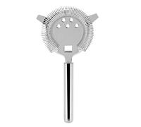 Crépine à Cocktail en acier inoxydable Filtre professionnel de passoire à Cocktail Hawthorne avec couvercle à ressort métallique pour la fête du club de bar à la maison(argent)