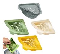 Crépine d'angle pour évier - Panier triangulaire rotatif de 17,5 x 17,5 cm | Magnétique, sans perçage | Porte-déchets de cuisine et de salle de bain pour nettoyage utilitaire de camping-car