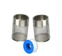 Crépine de Pompe à Eau en Acier Inoxydable 2 pièces, écran d'admission Filtre Barbe Tuyau, for la plomberie et Piscine d'irrigation Jardin(3 11/16" x2 11/16")