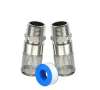 Crépine de Pompe à Eau en Acier Inoxydable 2 pièces, écran d'admission Filtre Barbe Tuyau, for la plomberie et Piscine d'irrigation Jardin(3 11/16" x1 7/16")