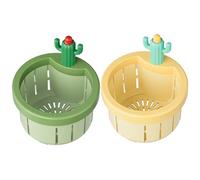 Crépine d'évier Cactus, 2 pièces, Filtre-Presse d'évier en Plastique, Panier de Filtre à décharge Automatique, Anti-colmatage