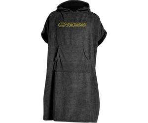 Cressi Poncho Robe Black L/XL 92x118 cm - Peignoir Poncho de protection polyvalent, Noir, Unisex