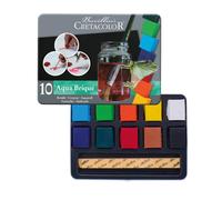CRETACOLOR Aqua Brique Color Block Allround, craie 4in1, aquarelle - Goauche - peinture à l'aérographe, polyvalent, résistance à la lumière maximale, qualité supérieure, haute puissance de couleur