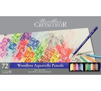 CRETACOLOR Aqua Monolith - Coffret de 72 crayons dans une boîte métallique - Crayons en mine de couleur pure, également adaptés à la peinture à l'aquarelle - Fabriqué en Autriche