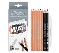 CRETACOLOR Artist Studio Set de crayons à dessin 11 pièces, y compris essuie-papier, crayons non toxiques