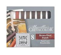 CRETACOLOR Brown Hand Pastels, craies brunes, 8 pièces, diverses possibilités d'utilisation, résultat de couleur brillant, haute résistance à la lumière