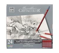 CRETACOLOR CLEOS Fine Art Graphite, crayons graphite incassables, 24 pièces, jusqu'à 20 degrés, utilisation polyvalente, convient pour le graphisme/le design/l'art