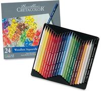 Cretacolor Crayons aquarelle Aqua Monolith Set 24 couleurs en boîte métallique