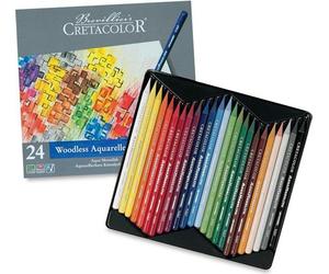 Cretacolor Crayons aquarelle Aqua Monolith Set 24 couleurs en boîte métallique
