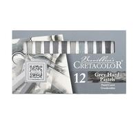 CRETACOLOR Grey Hard Pastels, craies grises, 12 pièces, résultat de couleur brillant, résistance à la lumière impressionnante, qualité supérieure