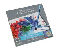 CRETACOLOR Marino, crayons d'artiste aquarellables, particulièrement résistants à la lumière, 24 couleurs, adaptés à diverses techniques de peinture