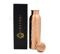 CRETONI Copperlin cuivre Pur Bouteille d'eau Mat Martelé Seemless Leak Proof Perfect Design ayurvédique cuivre Navire pour Le (900 Millilitre / 30 Ounce)