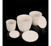 Creuset de corindon d'alumine à 99%, frittage et fonte à haute température | 1600°C longue durée, en forme d'arc, paroi intérieure lisse, multi-tailles, options de couvercle(1500ml-Disc Lid)