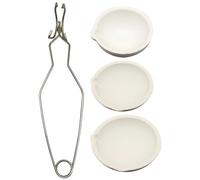 Creusets pour faire fondre le métal 4 pièces/ensemble pinces à creuset et 3 creusets Kit de moulage en métal résistant à la chaleur bol en céramique tasse vaisselle pour kit de coulée