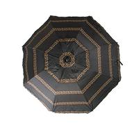 CREVICOSTA QUALITY MARK MARCAS DE CALIDAD Parasol de plage modèle olympienne noir 200cm avec spirale et poteau de voyage total. 8 tiges. Protection totale contre les rayons UV, Olympia noir, 200 cm