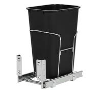 Crevyteg Poubelle coulissante sous meuble de cuisine - acier robuste, fermeture douce, poignée et kit porte, montage facile, gain de place, capacité 35QT - taille adaptée 30×47×67cm - noir - Convient